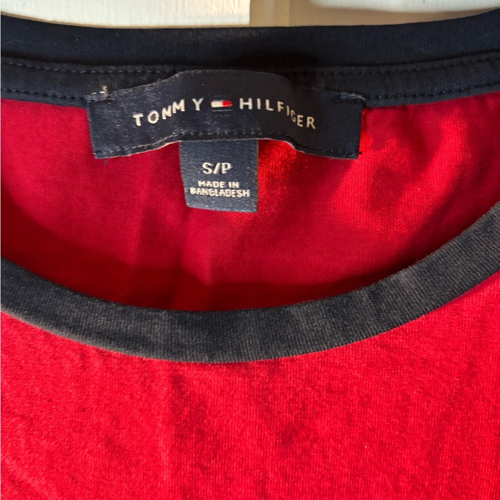 Tommy Hilfiger Red Tee with Navy Rib Trim dress